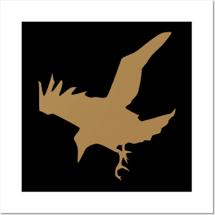 Raven or Crow In Flight Silhouette Cut Out Posters and Art